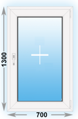 Пластиковое окно глухое 700x1300 (ширина Х высота)  (700Х1300)