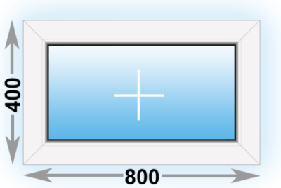 Готовое пластиковое окно Kbe глухое 800х400 (ширина Х высота)  (800Х400)