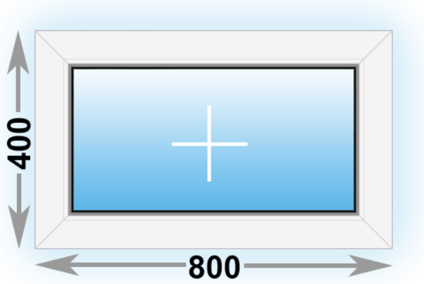 Готовое пластиковое окно Kbe глухое 800х400 (ширина Х высота)  (800Х400)