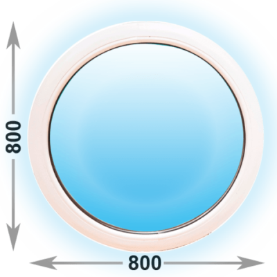 Готовое пластиковое окно Kbe глухое (Круглое) 800х800 (ширина Х высота)  (800Х800)