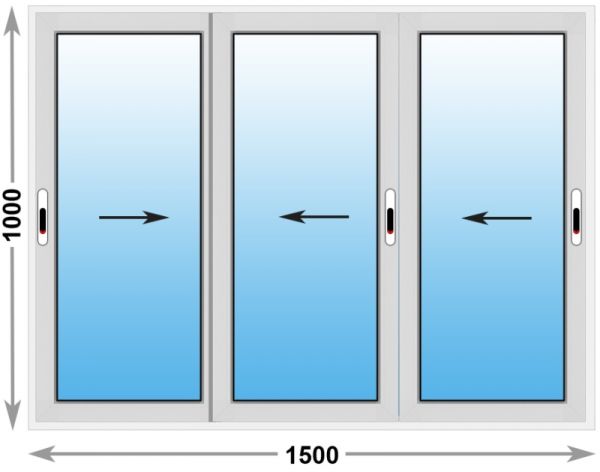 Алюминиевое окно Provedal 2-ух полозное 1500х1000 (ширина Х высота)  (1500Х1000)