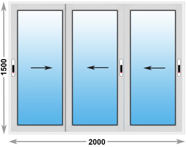 Алюминиевое окно Provedal 2-ух полозное 2000х1500 (ширина Х высота)  (2000Х1500)