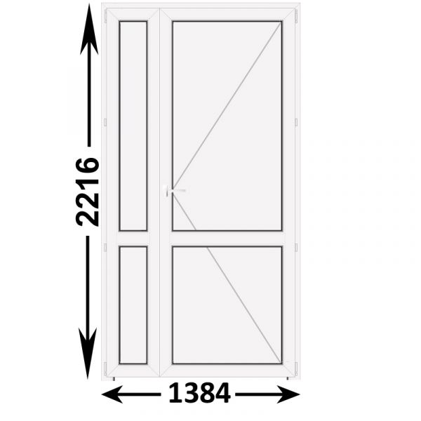 Готовая пластиковая межкомнатная дверь Veka WHS 1384x2216 Правая (ширина Х высота) (1384Х2216)