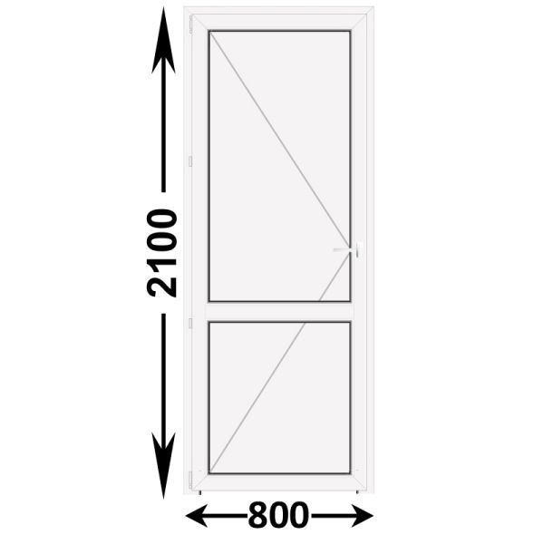 Готовая пластиковая межкомнатная дверь Veka WHS 800x2100 Левая
