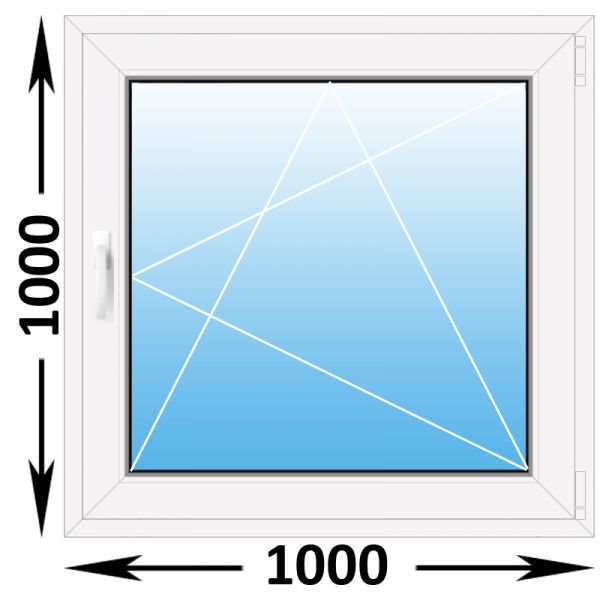 Пластиковое окно Melke одностворчатое 1000x1000 (ширина Х высота)  (1000Х1000)