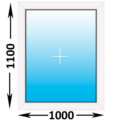 Пластиковое окно Melke глухое 1000x1100 (ширина Х высота)  (1000Х1100)