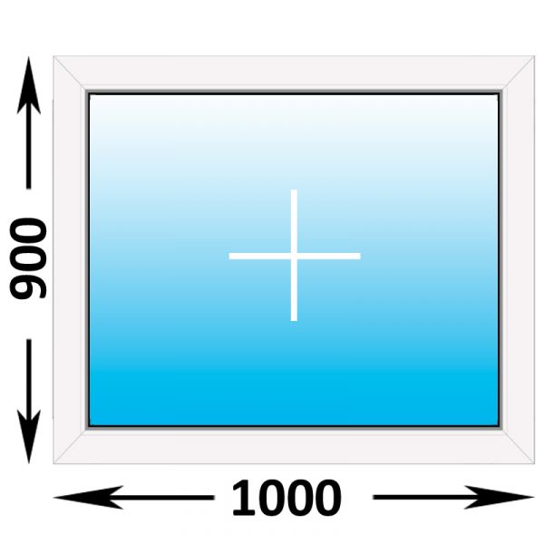 Пластиковое окно Melke глухое 1000x900 (ширина Х высота)  (1000Х900)