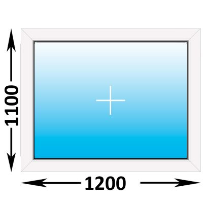 Пластиковое окно Melke глухое 1200x1100 (ширина Х высота)  (1200Х1100)