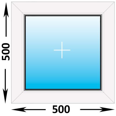 Пластиковое окно Melke глухое 500x500 (ширина Х высота)  (500Х500)