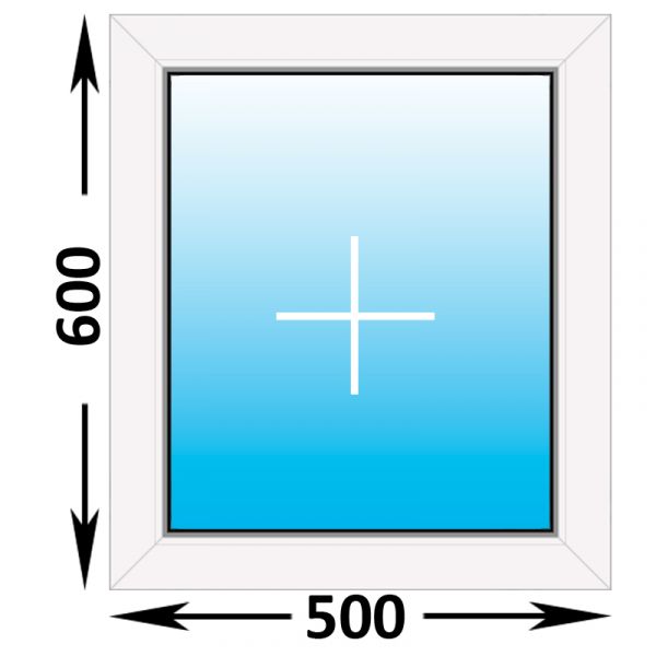 Пластиковое окно Melke глухое 500x600 (ширина Х высота)  (500Х600)