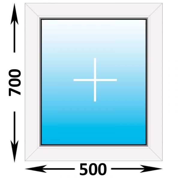 Пластиковое окно Melke глухое 500x700 (ширина Х высота)  (500Х700)