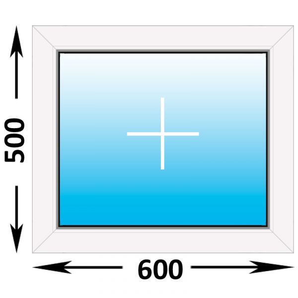 Пластиковое окно Melke глухое 600x500 (ширина Х высота)  (600Х500)
