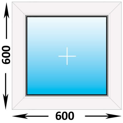 Пластиковое окно Melke глухое 600x600 (ширина Х высота)  (600Х600)