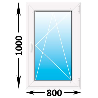 Пластиковое окно Melke одностворчатое 800x1000 (ширина Х высота)  (800Х1000)