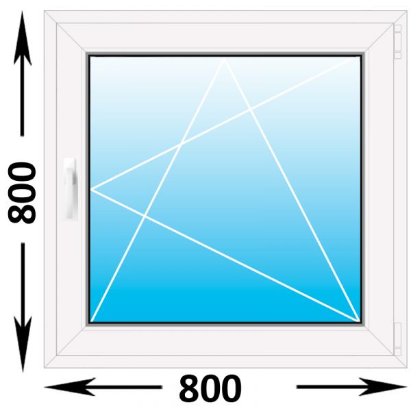 Пластиковое окно Melke одностворчатое 800x800 (ширина Х высота)  (800Х800)