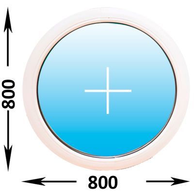 Пластиковое окно Melke круглое 800x800 (ширина Х высота)  (800Х800)