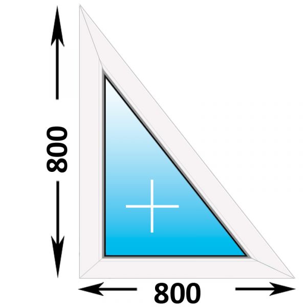 Пластиковое окно Melke треугольное глухое левое 800x800 (ширина Х высота)  (800Х800)