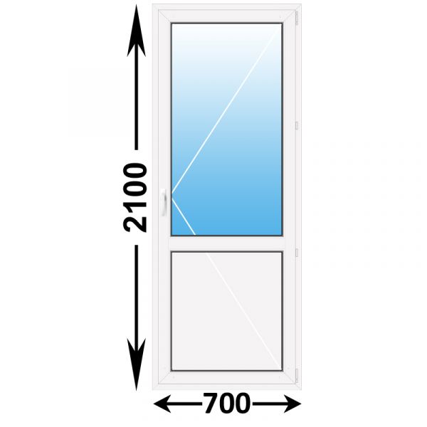 Готовая пластиковая балконная дверь MELKE 700x2100 Правая (ширина Х высота) (700Х2100)