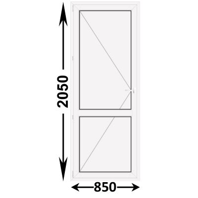 Готовая пластиковая межкомнатная дверь Veka WHS 850x2050 Левая (ширина Х высота)  (850Х2050)