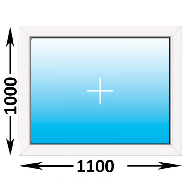 Готовое пластиковое окно Novotex глухое 1100x1000 (ширина Х высота)  (1100Х1000)