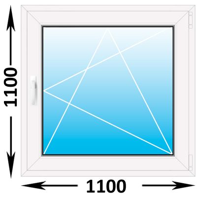 Готовое пластиковое окно Novotex одностворчатое 1100x1100 (ширина Х высота)  (1100Х1100)