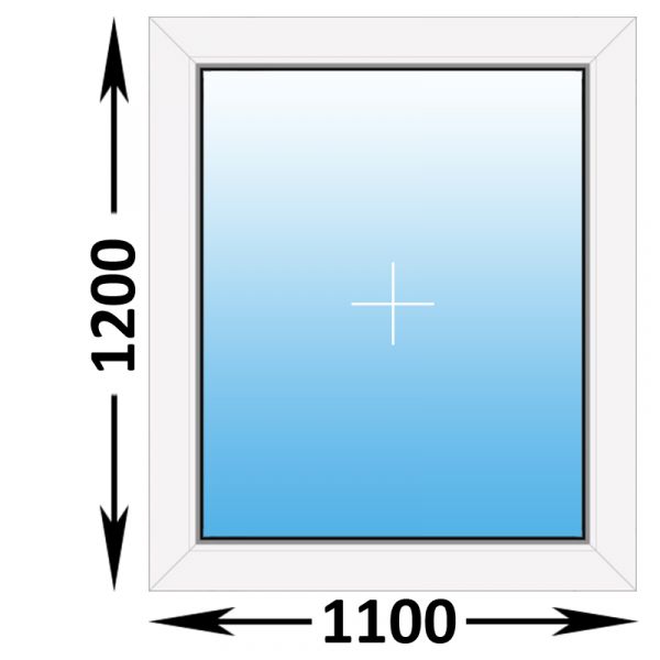 Готовое пластиковое окно Novotex глухое 1100x1200 (ширина Х высота)  (1100Х1200)
