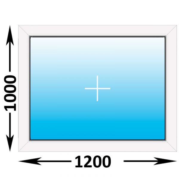 Готовое пластиковое окно Novotex глухое 1200x1000 (ширина Х высота)  (1200Х1000)