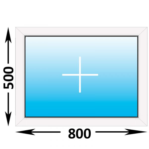 Готовое пластиковое окно Novotex глухое 500x800 (ширина Х высота)  (500Х800)