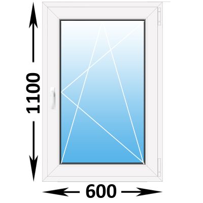 Готовое пластиковое окно Novotex одностворчатое 600x1100