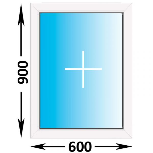 Готовое пластиковое окно Novotex глухое 600x900 (ширина Х высота)  (600Х900)