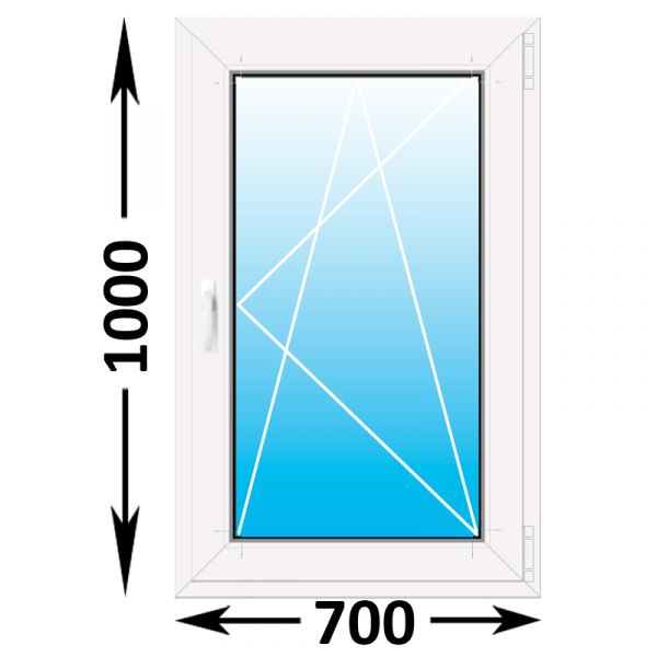Готовое пластиковое окно Novotex одностворчатое 700x1000 (ширина Х высота)  (700Х1000)
