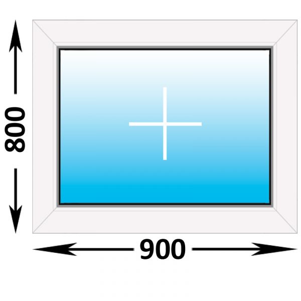Готовое пластиковое окно Novotex глухое 900x800 (ширина Х высота)  (900Х800)