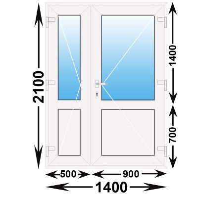 Готовая пластиковая входная дверь MELKE 1400x2100 (ширина Х высота) (1400Х2100)