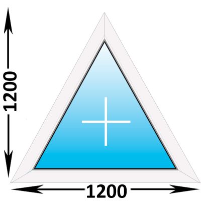 Пластиковое окно Rehau Blitz треугольное глухое 1200x1200 (ширина Х высота)  (1200Х1200)