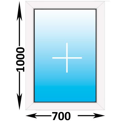 Пластиковое окно Rehau Blitz глухое 700x1000 (ширина Х высота)  (700Х1000)