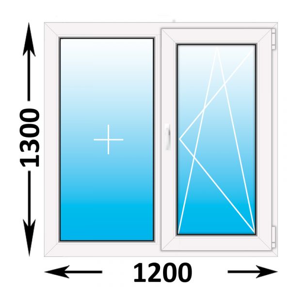 Пластиковое окно Veka WHS двухстворчатое 1200x1300 (ширина Х высота)  (1200Х1300)