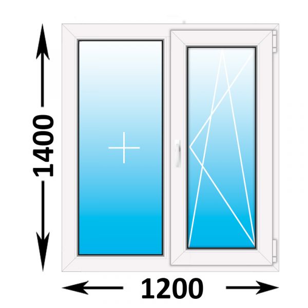 Пластиковое окно Veka WHS двухстворчатое 1200x1400 (ширина Х высота)  (1200Х1400)