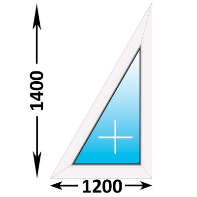 Пластиковое окно Veka WHS треугольное глухое правое 1200x1400 (ширина Х высота)  (1200Х1400)