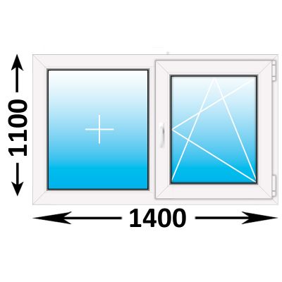 Пластиковое окно Veka WHS двухстворчатое 1400x1100 (ширина Х высота)  (1400Х1100)
