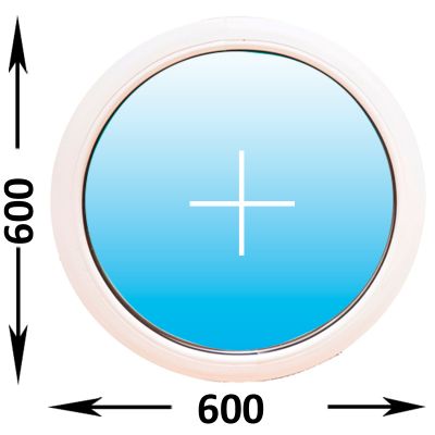 Пластиковое окно Veka WHS круглое 600x600 (ширина Х высота)  (600Х600)
