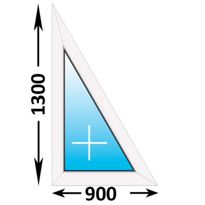Пластиковое окно Veka WHS треугольное глухое левое 900x1300 (ширина Х высота)  (900Х1300)