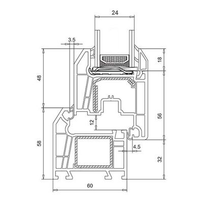 Пластиковое окно Veka WHS глухое 800x400 (ширина Х высота)  (800Х400)